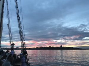 sunset on maine coast