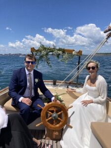 wedding on the eleanor hawkes | harbor cruise portland maine | private boat charter portland maine