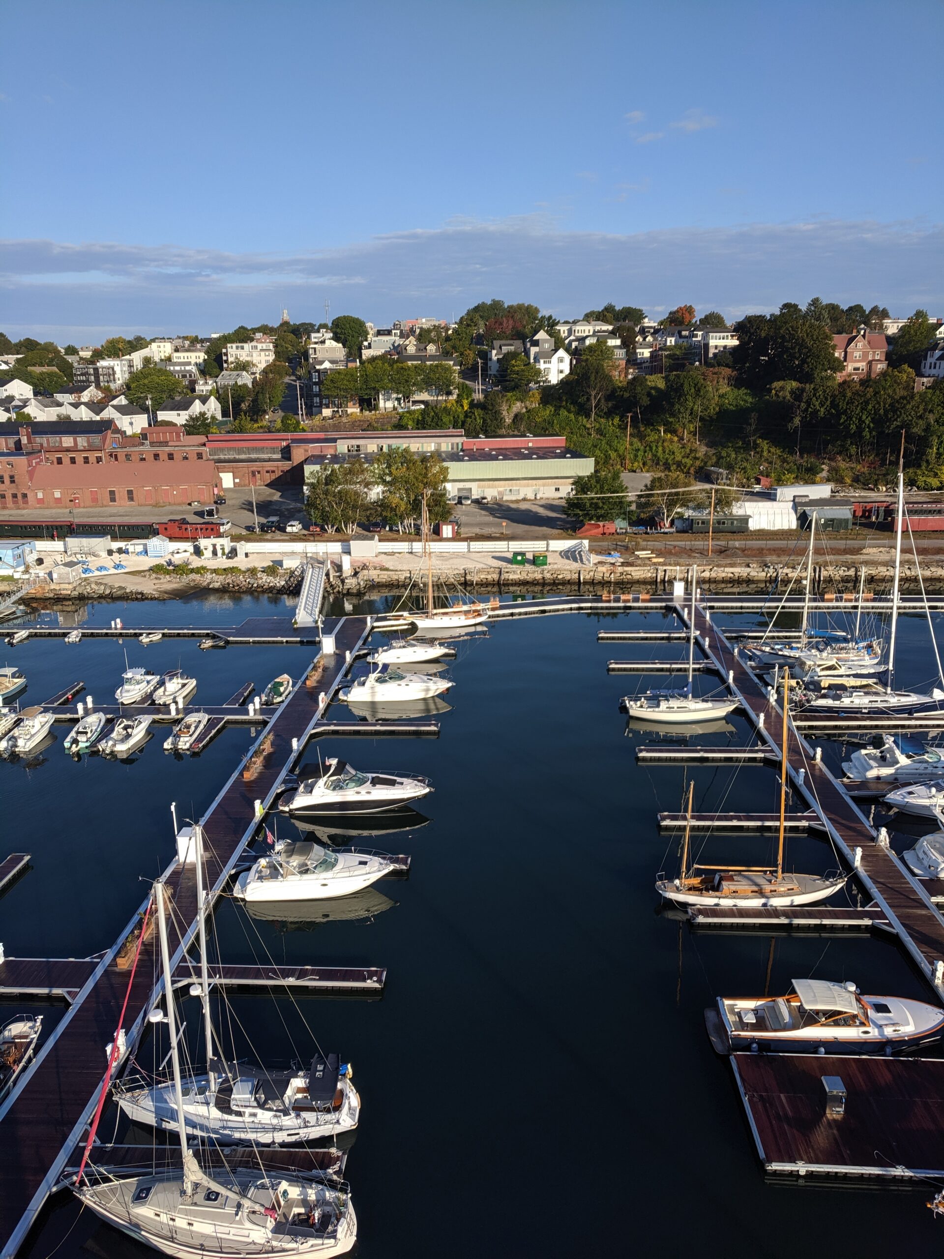 aerial view of marina