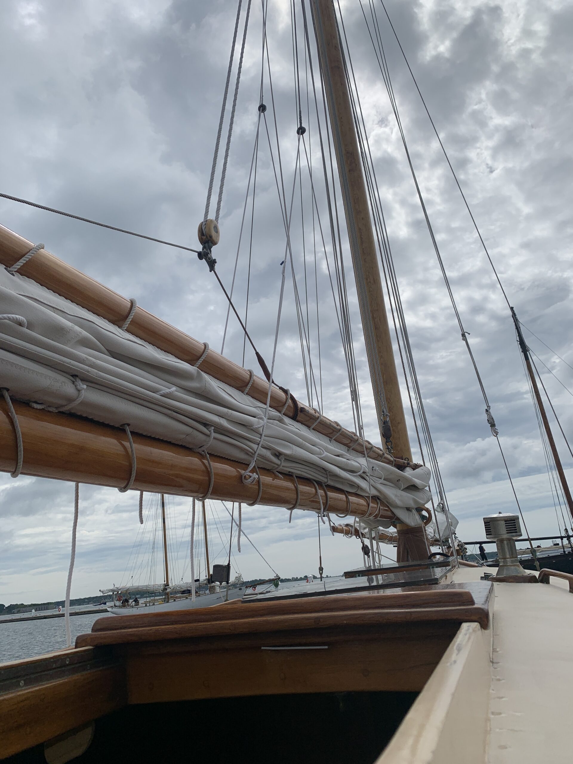 cloudy day on casco bay